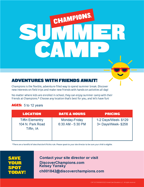 Champions Summer Camp flyer
